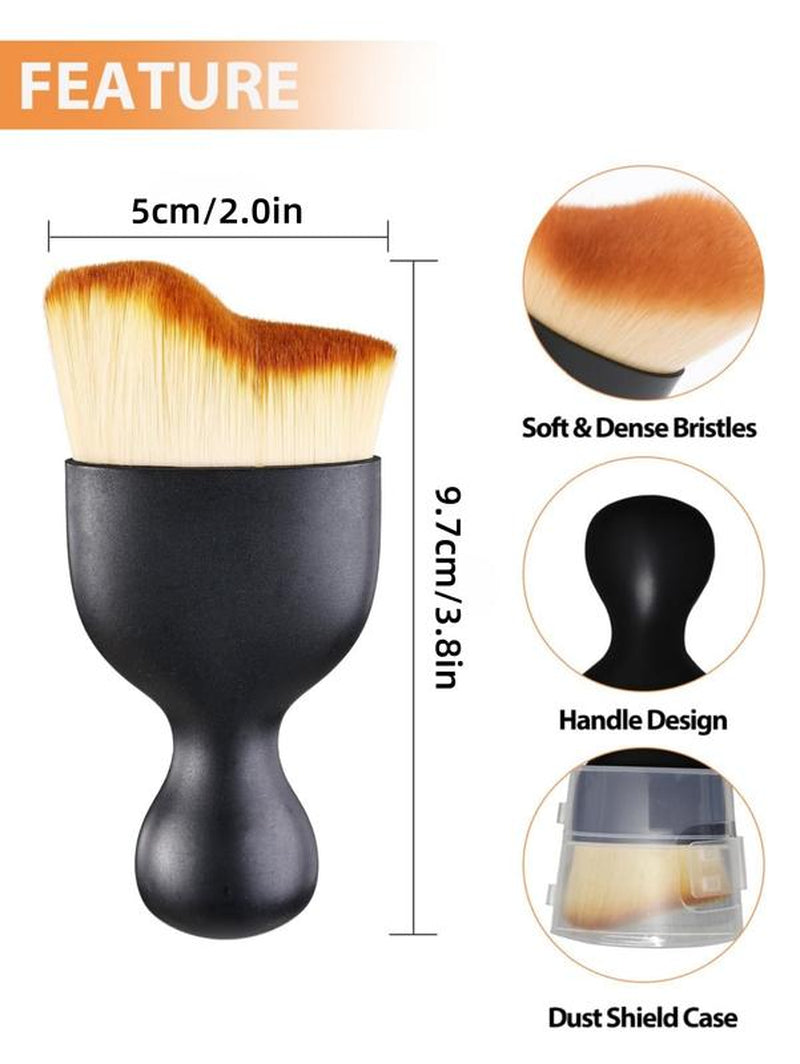 LMMAKE Car Interior Cleaning Brush Set 2Pcs Ultra Soft Bristles Scratch-Free Dashboard AC Vent Leather Cleaner with Ergonomic Handle & Protective Case for Auto Detailing Tools