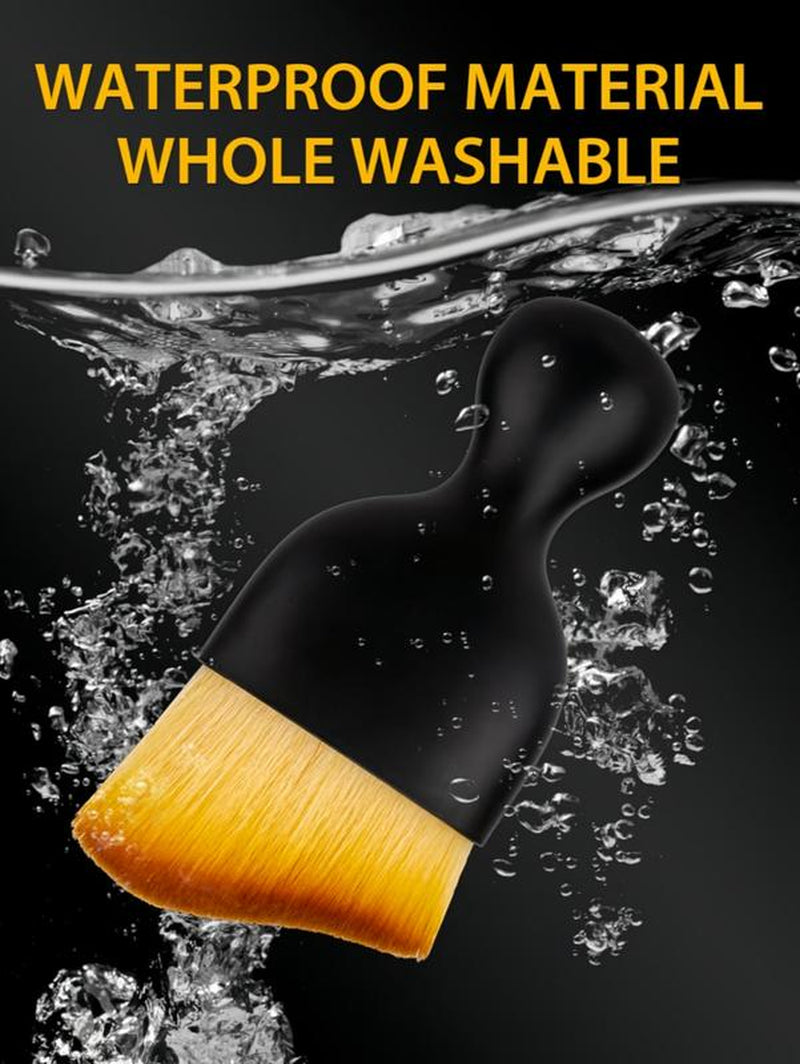 LMMAKE Car Interior Cleaning Brush Set 2Pcs Ultra Soft Bristles Scratch-Free Dashboard AC Vent Leather Cleaner with Ergonomic Handle & Protective Case for Auto Detailing Tools