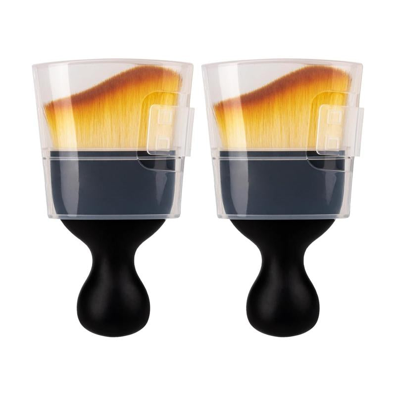 LMMAKE Car Interior Cleaning Brush Set 2Pcs Ultra Soft Bristles Scratch-Free Dashboard AC Vent Leather Cleaner with Ergonomic Handle & Protective Case for Auto Detailing Tools